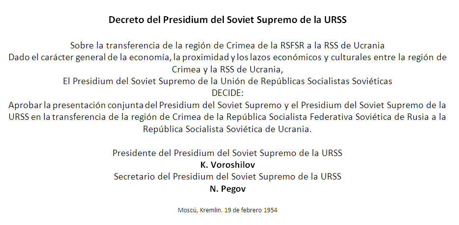 CRIMEA Decreto de Transferencia