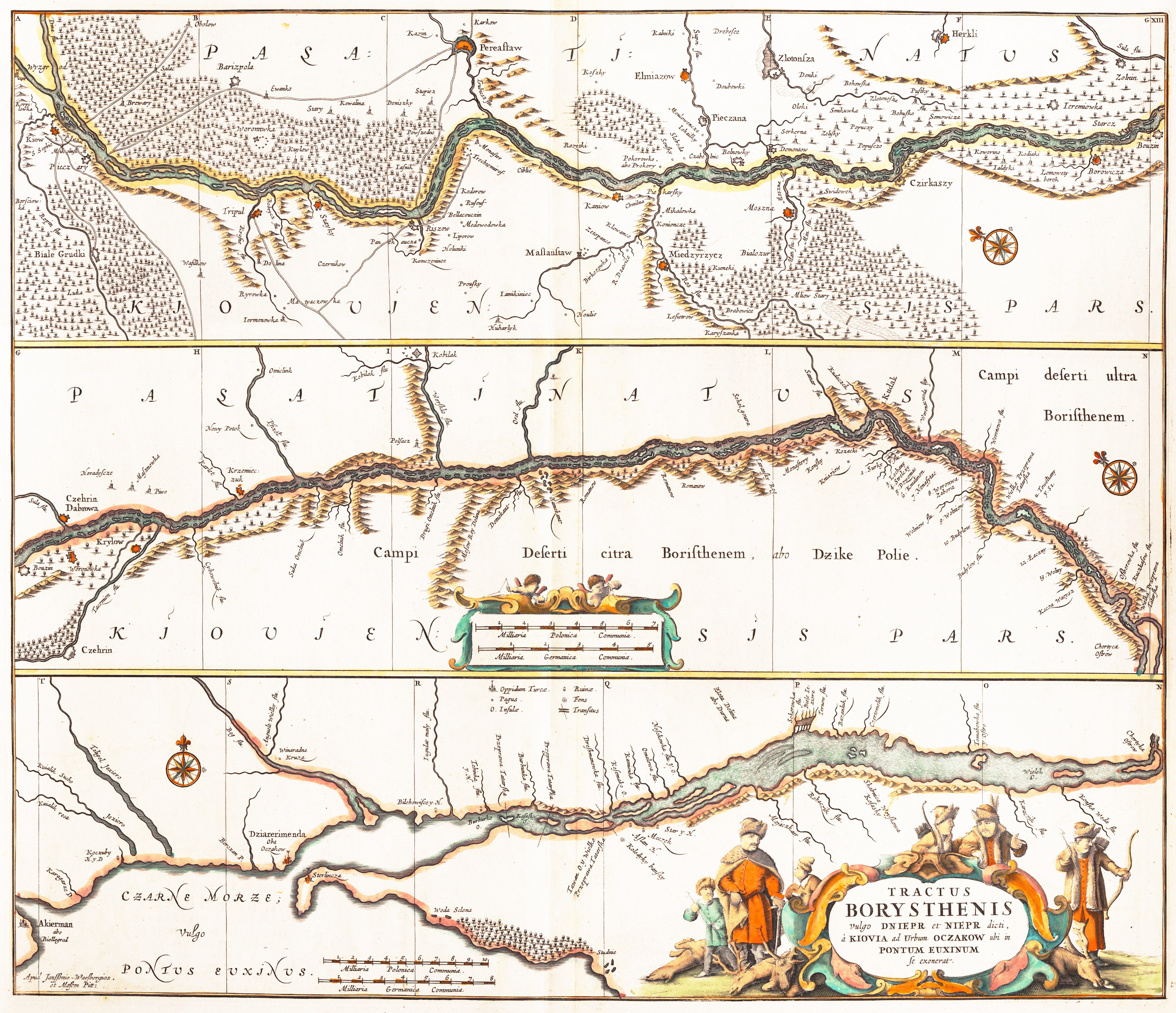 1680 - TRACTUS BORYSTHENIS vulgo DNIEPR et NIEPR dicti, à KIOVIA ad Urbum OCZAKOW, Moses Pitt (Oxford)